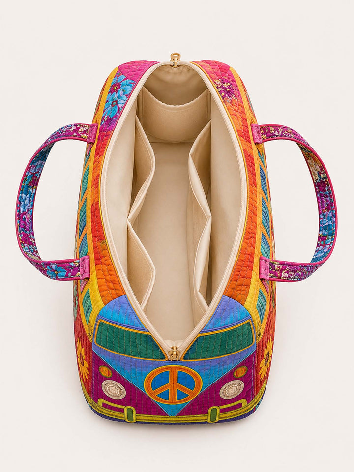 70s Hippie Van Quilted Duffle Bag