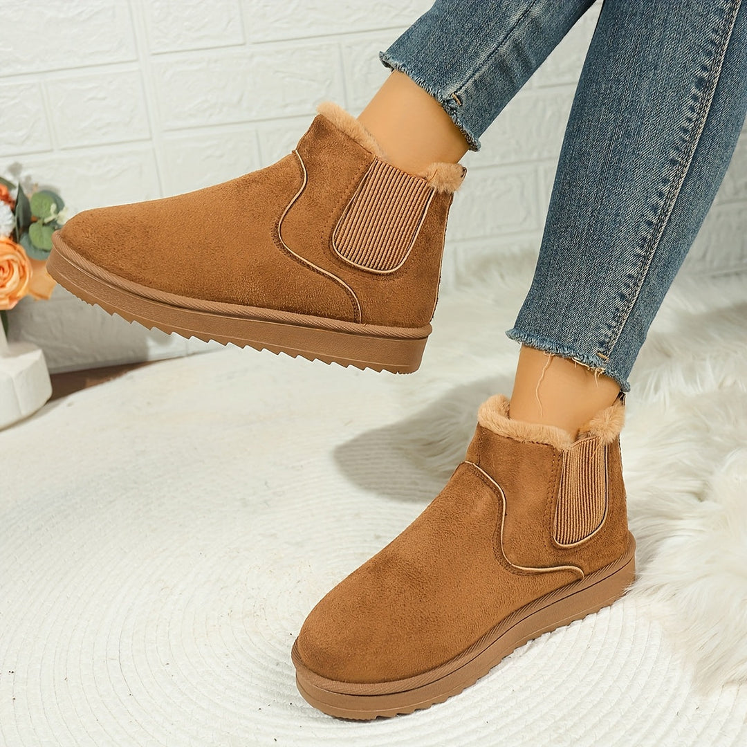 Women's Platform Ankle Boots, Fleece Lined Warm Winter Booties