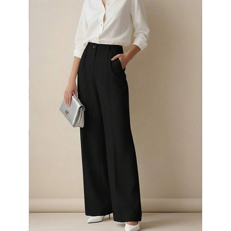 Women's Tailored High-Waisted Straight-Leg Work Pants, view 6