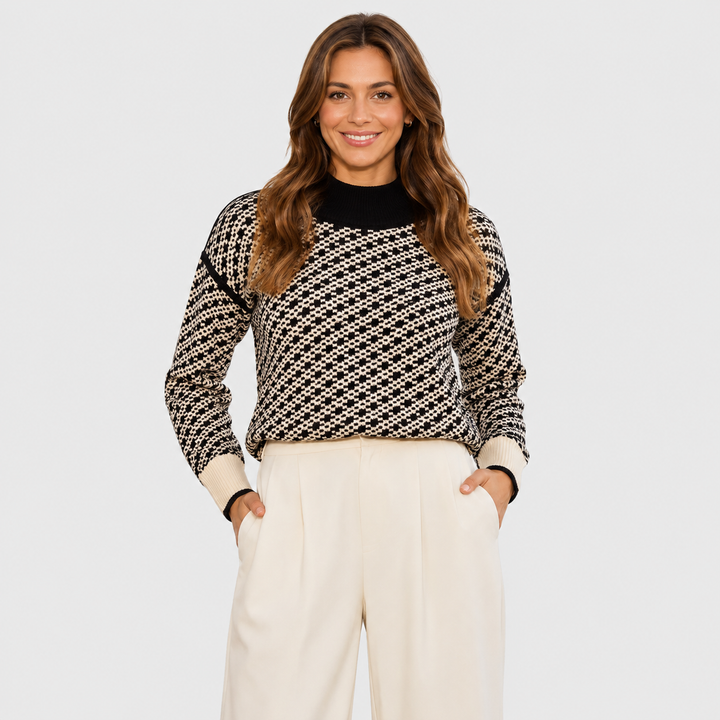 Women's Mock Neck Sweater, Viscose Blend Soft Knit Pullover