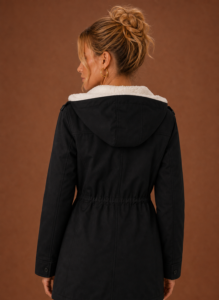 Women's Long Fleece-Lined Hooded Winter Parka, view 4