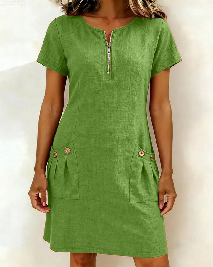Van Elst Mode® | Cotton dress with zip fastening