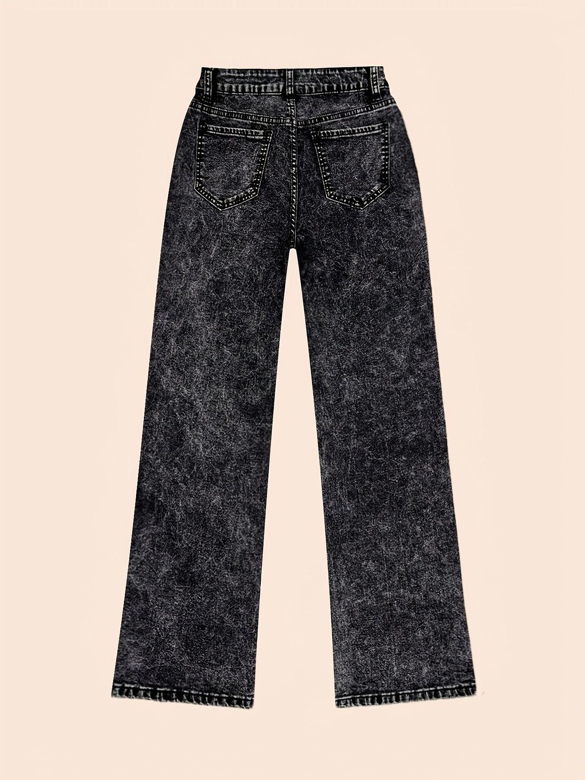 Women's Black High-Waisted Stretch Wide-Leg Jeans, view 7