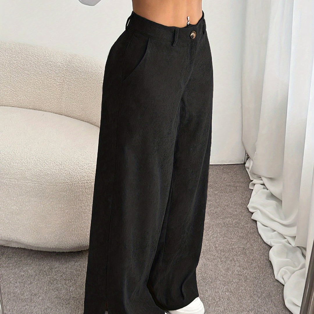 Women's Straight Leg Trousers, High Waisted Tailored Work Pants