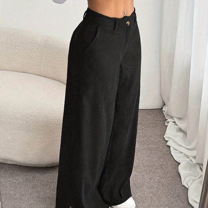 Women's Straight Leg Trousers, High Waisted Tailored Work Pants