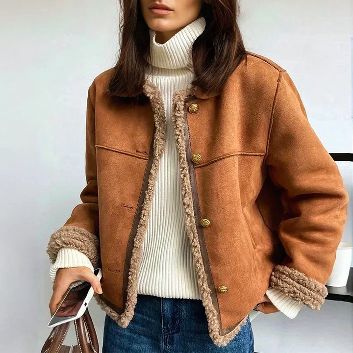 Women's Sheepskin Jacket, Genuine Shearling Leather Winter Coat