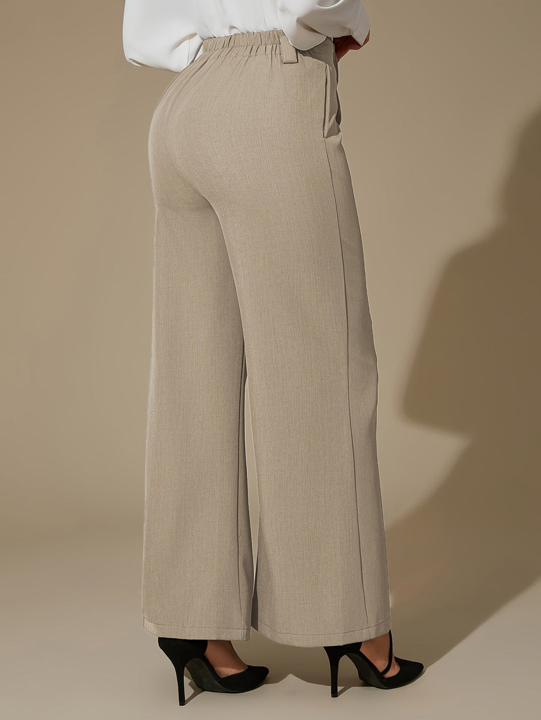Women's Wide Leg Trousers, Side Slit High Waisted Flowy Pants