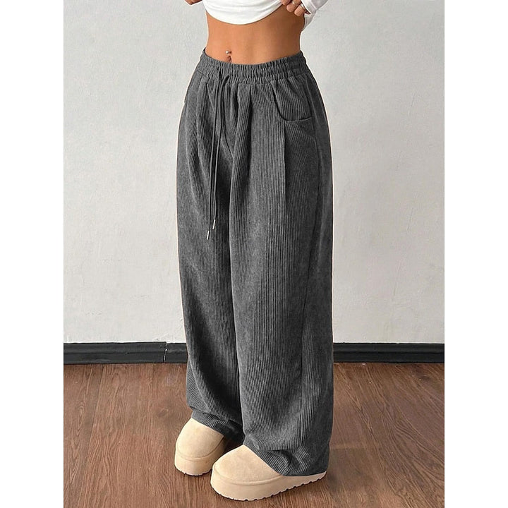 Women's Wide Leg Pants, High Waisted Flowy Casual Trousers