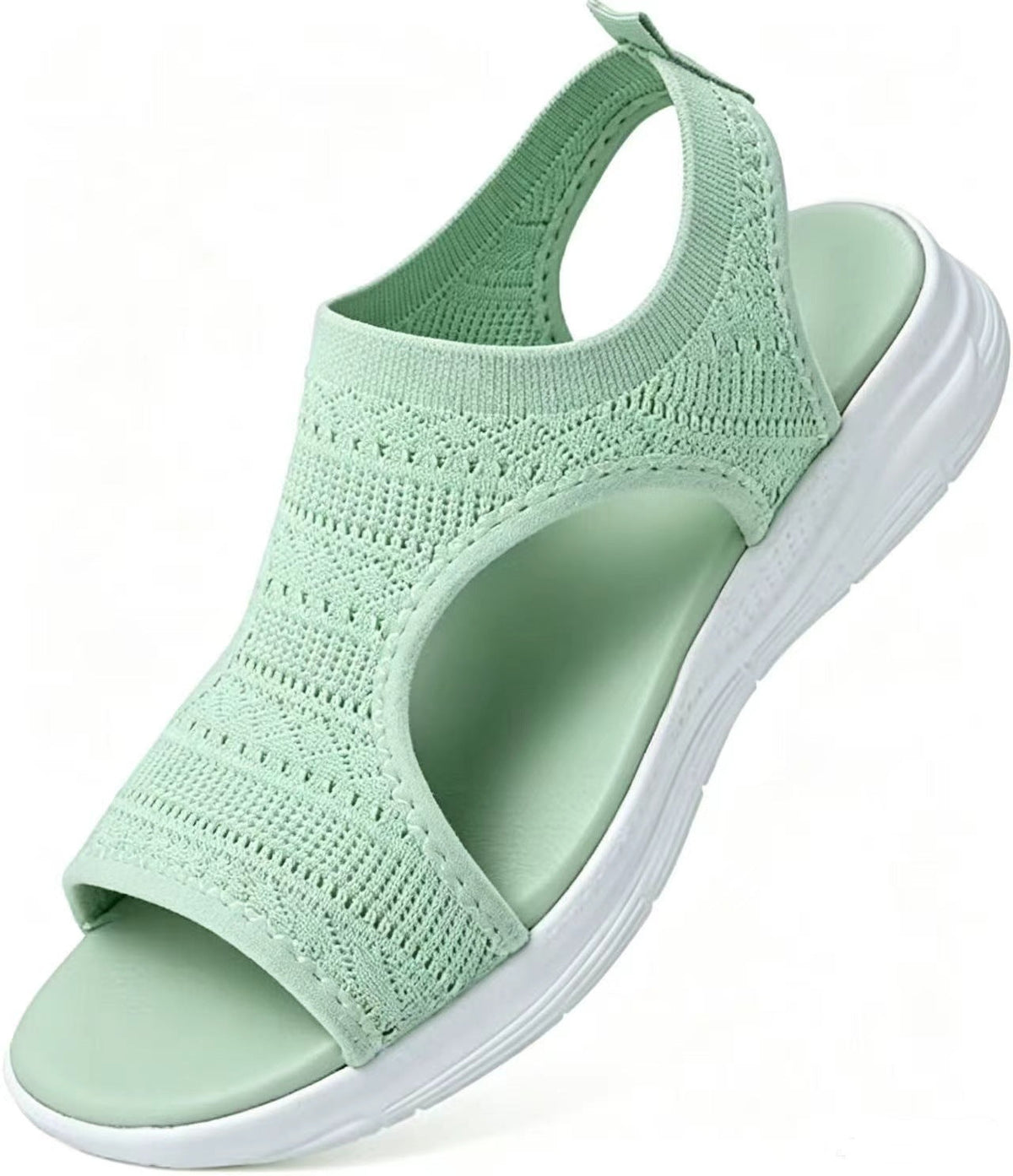 Women's Breathable Open-Toe Flat Sandals in Green