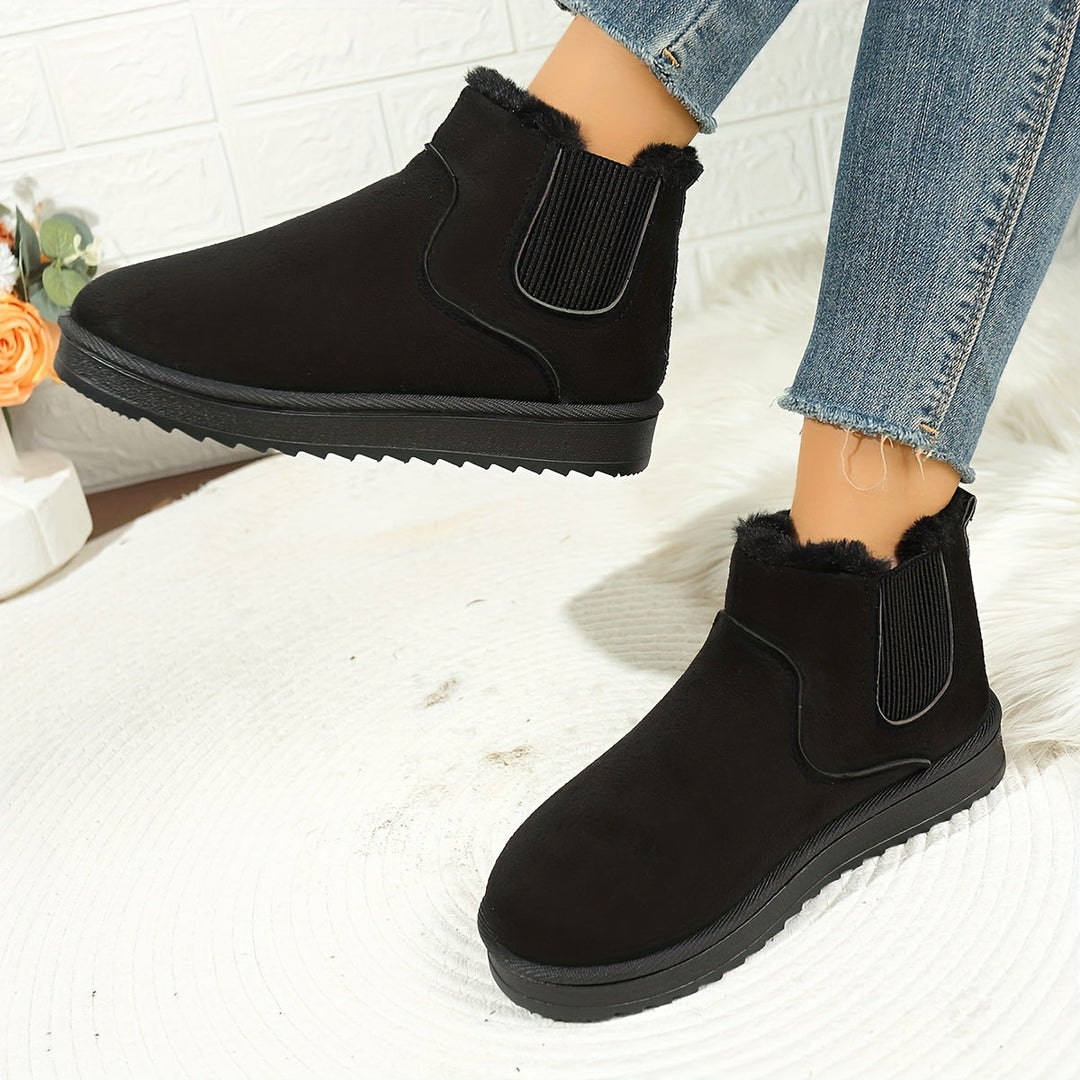 Women's Platform Ankle Boots, Fleece Lined Warm Winter Booties