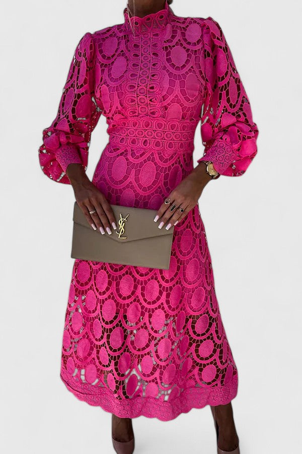 Women's Elegant Formal Wedding Guest Dress in Pink