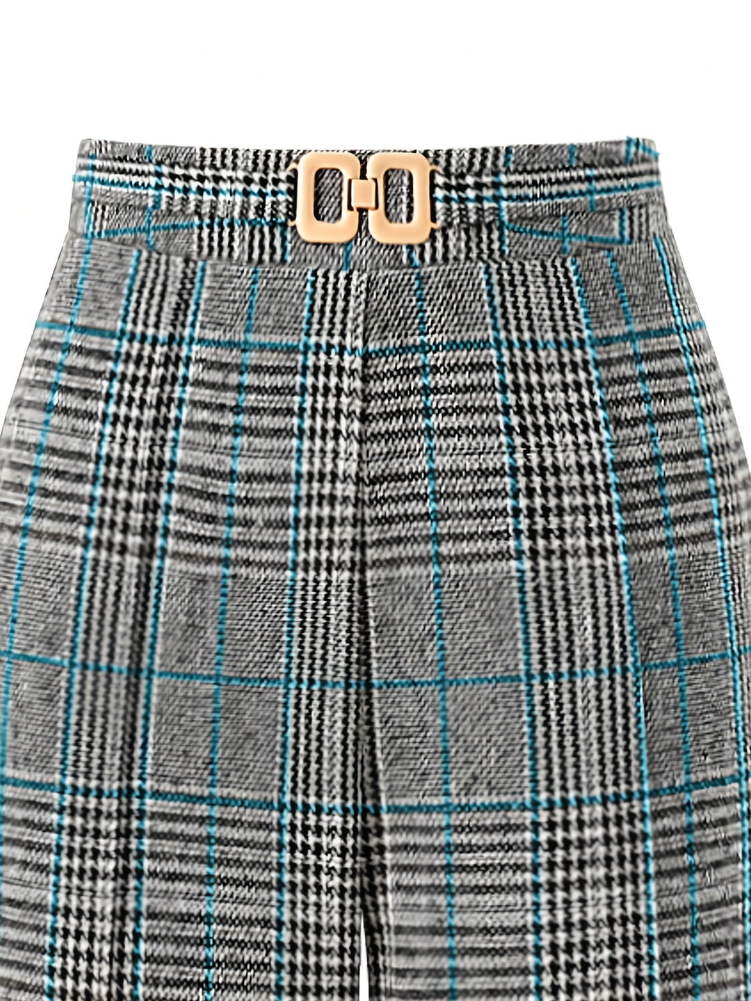 Women's Plaid Trousers, Wide Leg Checked High Waist Pants