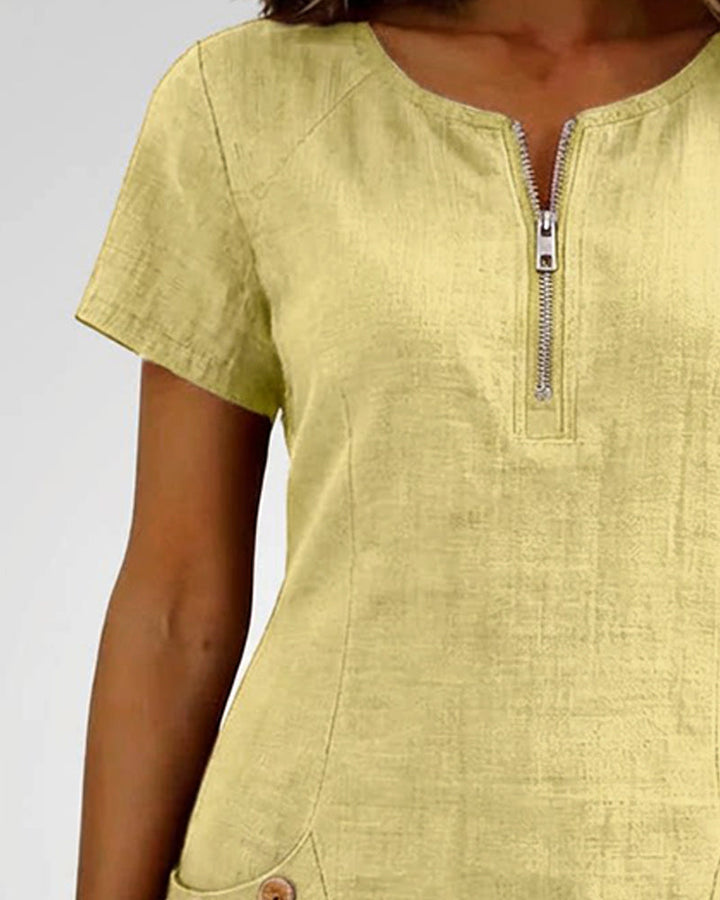 Van Elst Mode® | Cotton dress with zip fastening