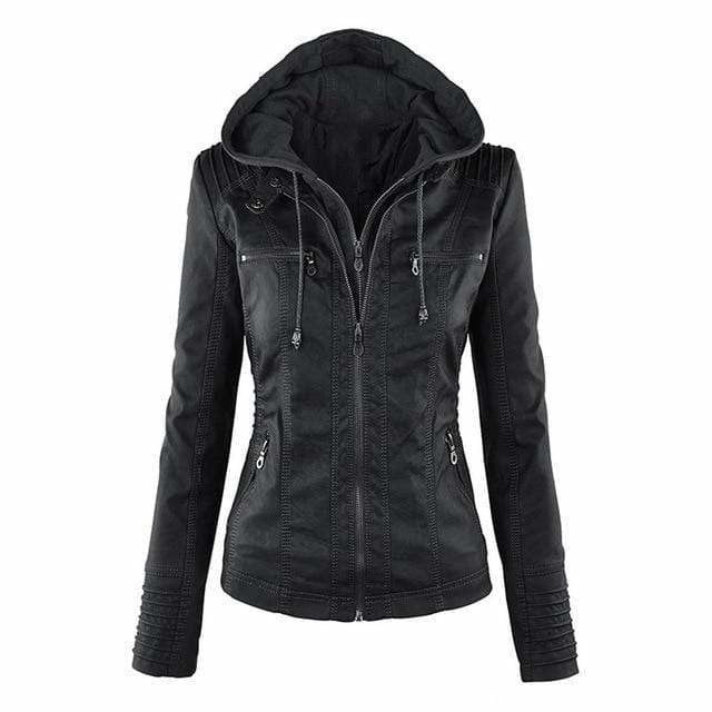 Women's Hooded Jacket, Zip Up Warm Double Layer Fall Coat Plus Size