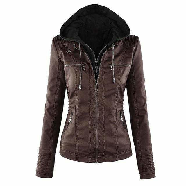 Women's Hooded Jacket, Zip Up Warm Double Layer Fall Coat Plus Size