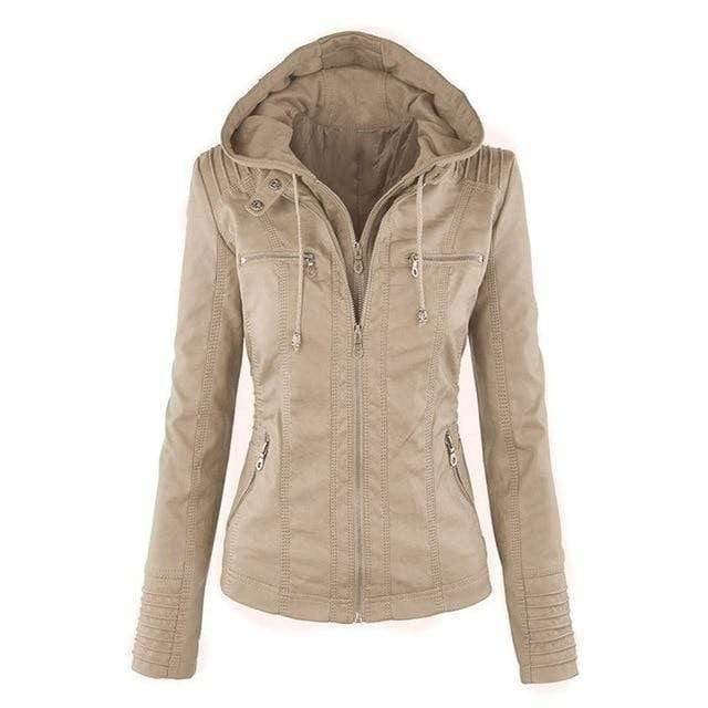 Women's Hooded Jacket, Zip Up Warm Double Layer Fall Coat Plus Size