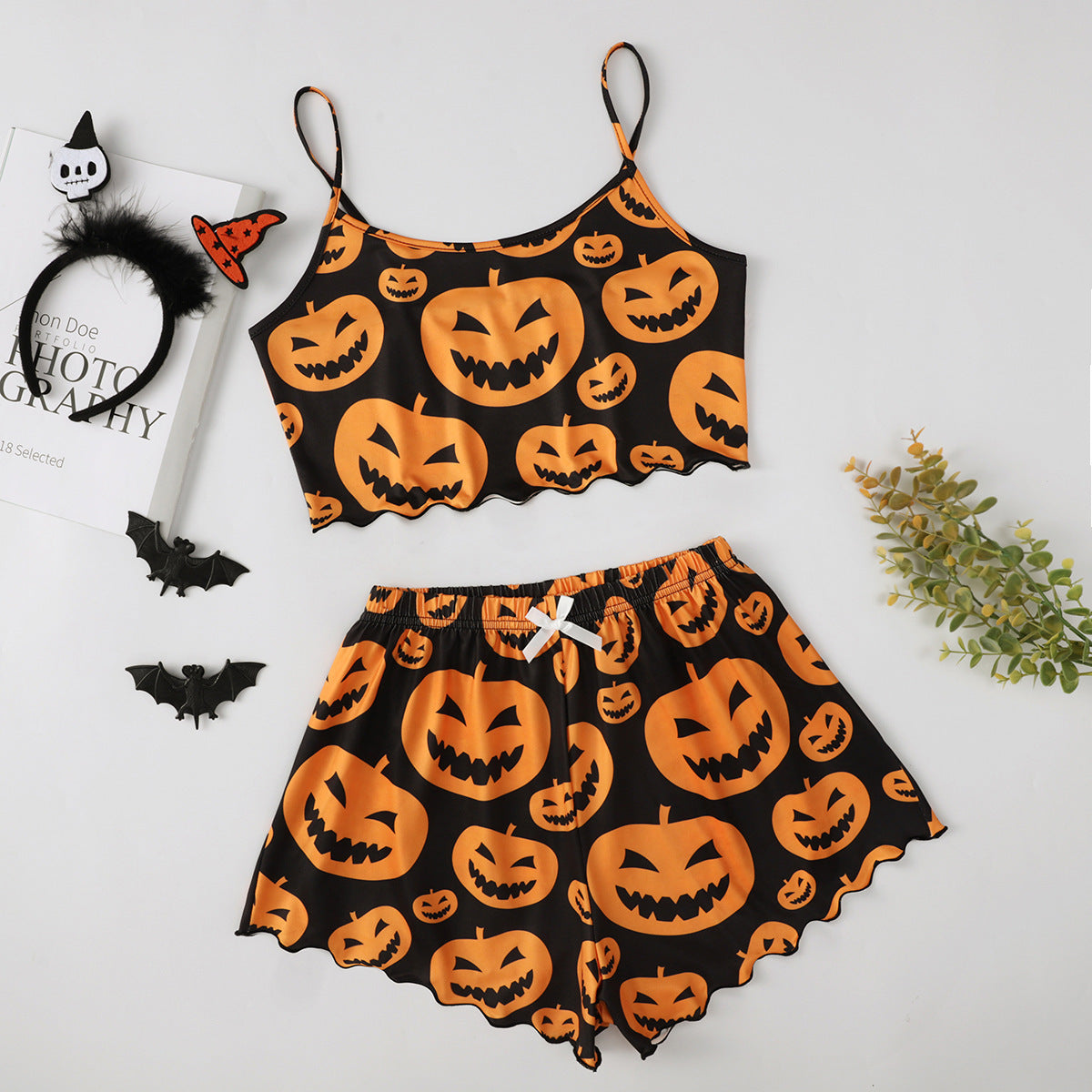 Pumpkin Patch Halloween Pajamas for Women | Cami & Shorts Set