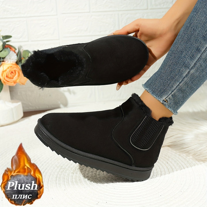 Women's Platform Ankle Boots, Fleece Lined Warm Winter Booties