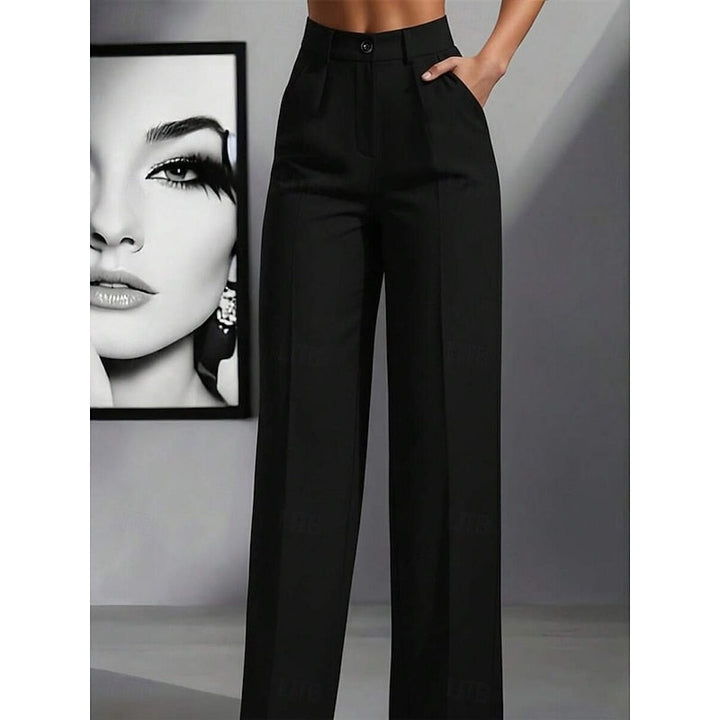 Women's Tailored Trousers, High Waisted Straight Leg Work Pants