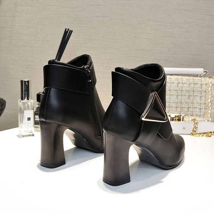 Women's Pointed Toe Ankle Boots, Heeled Slip On Chelsea Booties