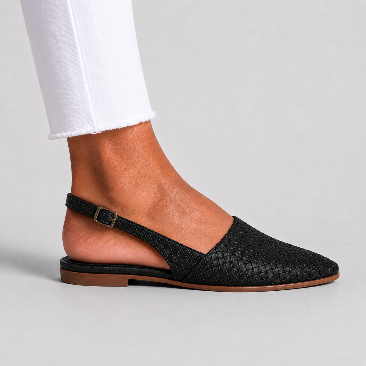 Women's Braided Slingback Flat Loafers, view 4