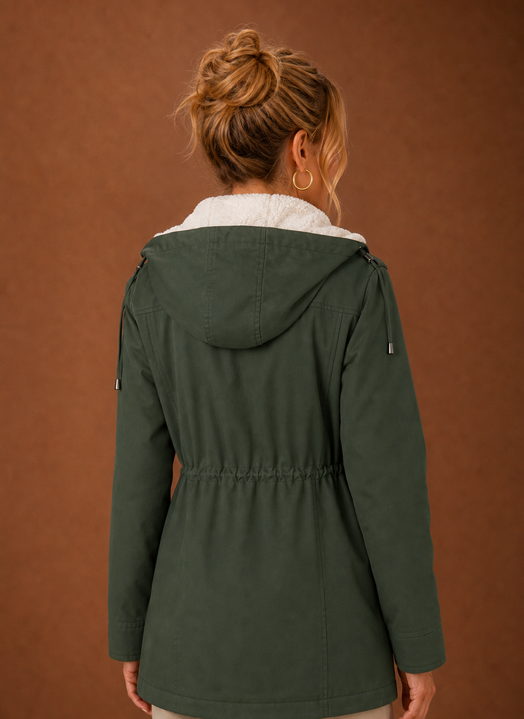 Women's Long Fleece-Lined Hooded Winter Parka, view 6