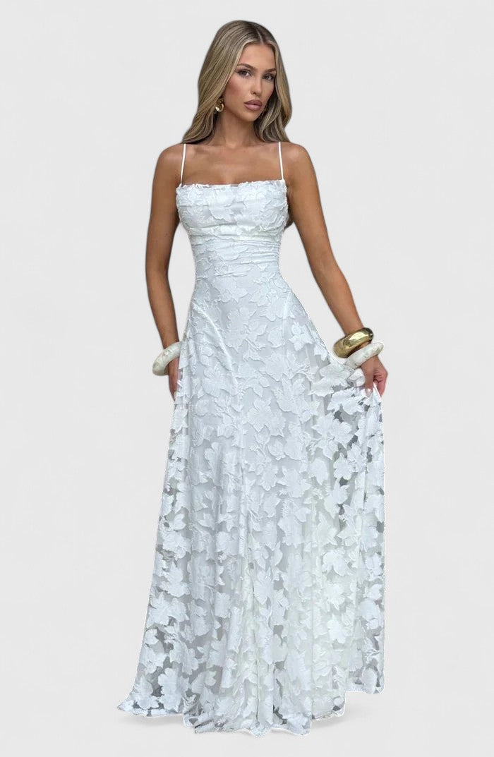 Women's Cowl Neck Maxi Dress with Lace-Up Open Back, view 2