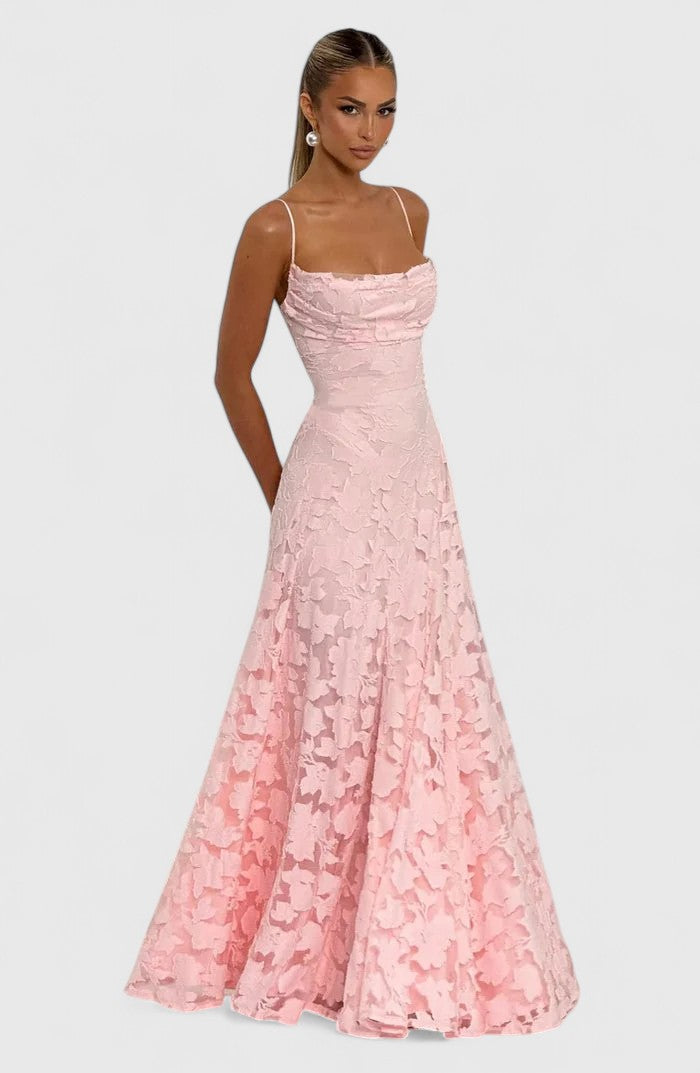Women's Cowl Neck Maxi Dress with Lace-Up Open Back, view 16