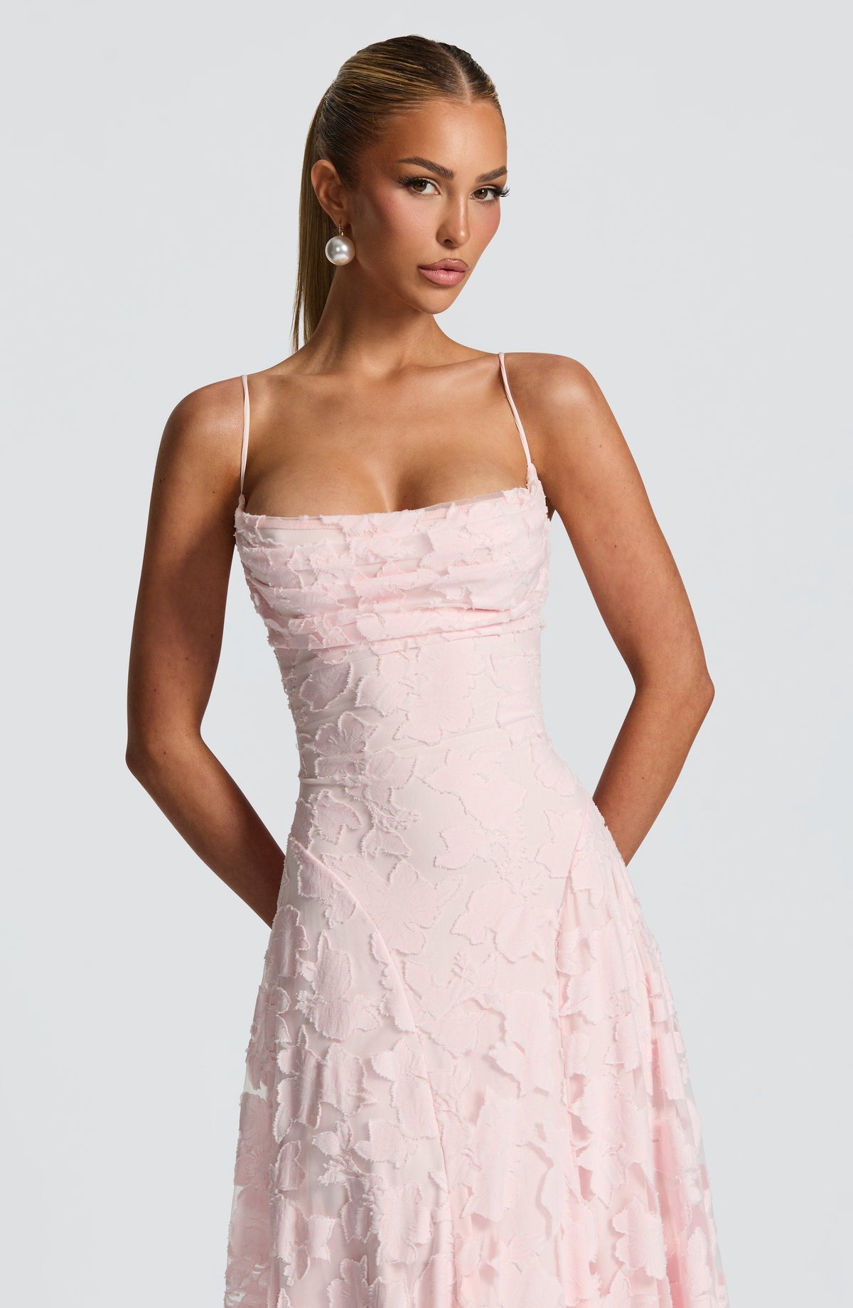 Women's Elegant Draped Maxi Evening Dress, view 11