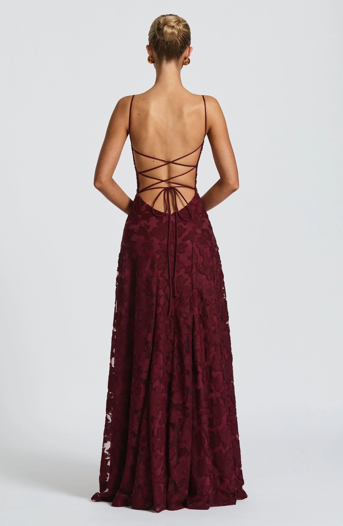 Women's Elegant Draped Maxi Evening Dress, view 4