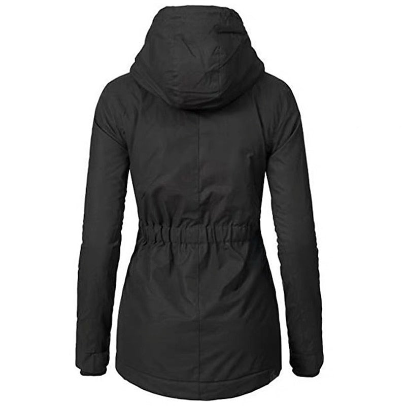 Women's Plush-Lined Hooded Parka with Drawstring Hem, view 4
