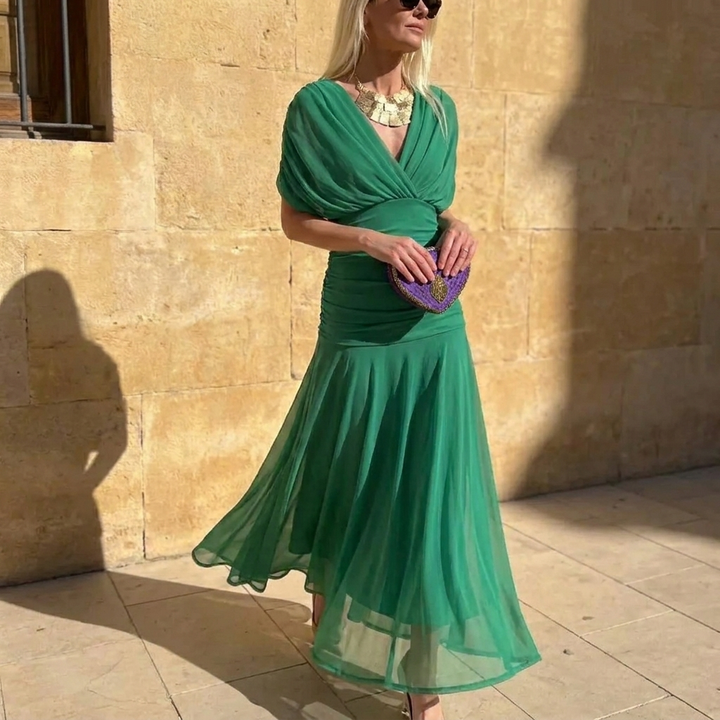 Sharon | Elegant Floral Off Shoulder Dress