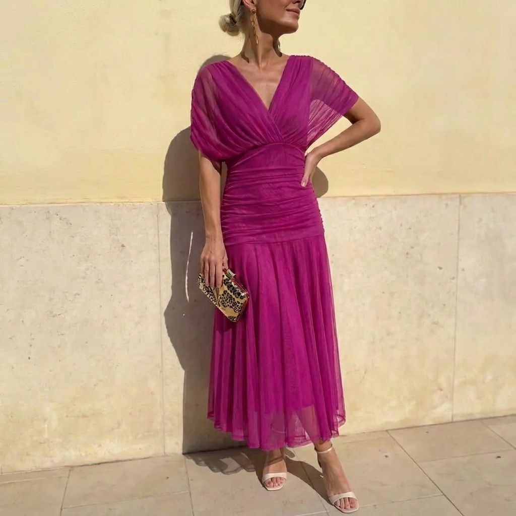 Sharon | Elegant Floral Off Shoulder Dress