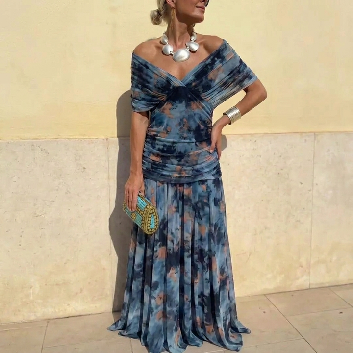 Sharon | Elegant Floral Off Shoulder Dress