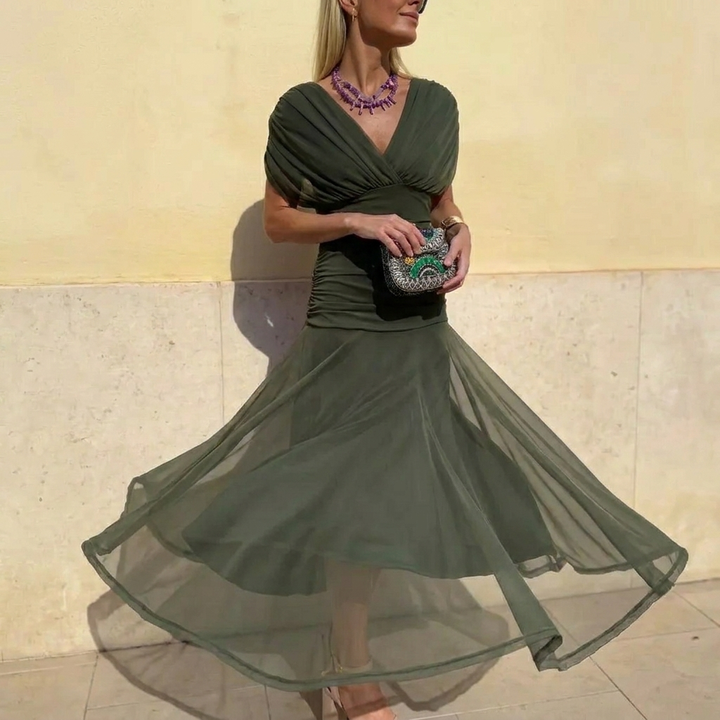 Sharon | Elegant Floral Off Shoulder Dress