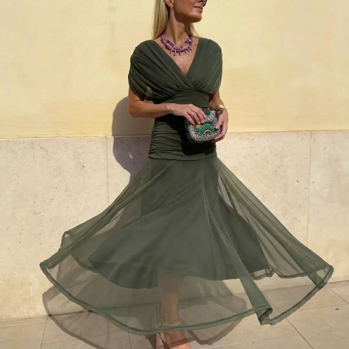 Sharon | Elegant Floral Off Shoulder Dress