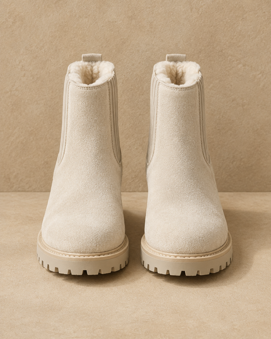 Fleece-Lined Chelsea Boots for Women — pair, front view