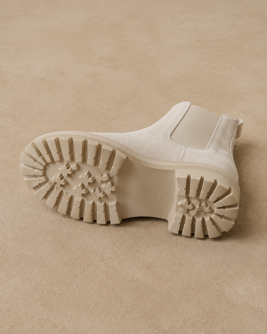 Fleece-Lined Chelsea Boots for Women — treaded outsole