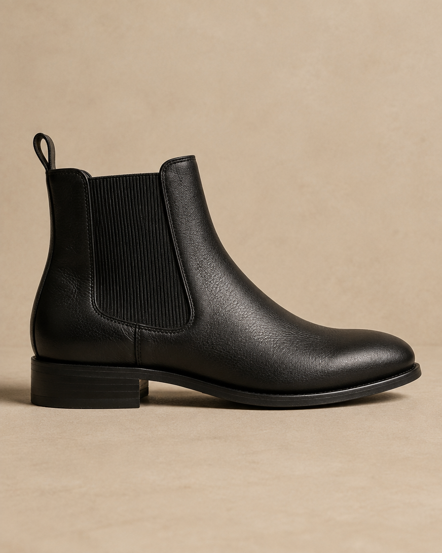 Leather Chelsea Boots with Rounded Toe — side profile