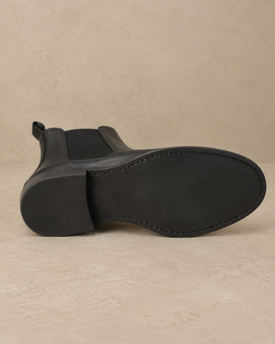 Leather Chelsea Boots with Rounded Toe — outsole