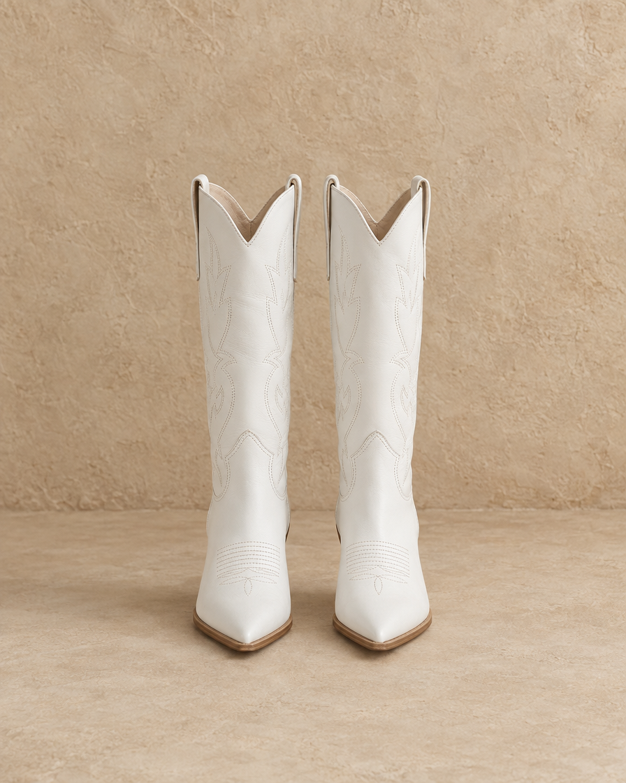 Western Boots with Cushioned Footbed and Breathable Lining — pair, front view