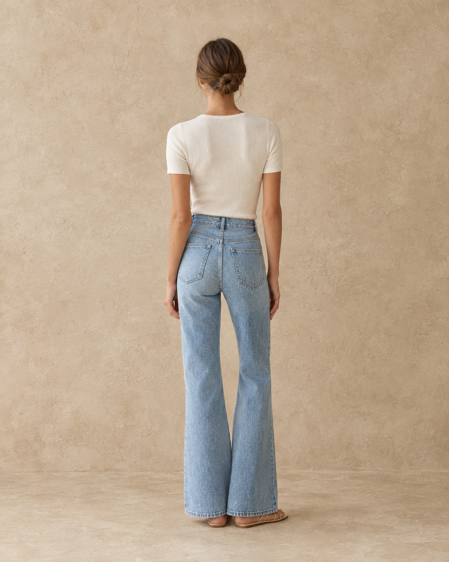 ONORA Loretta Vintage Flare Relaxed Jeans — full length back