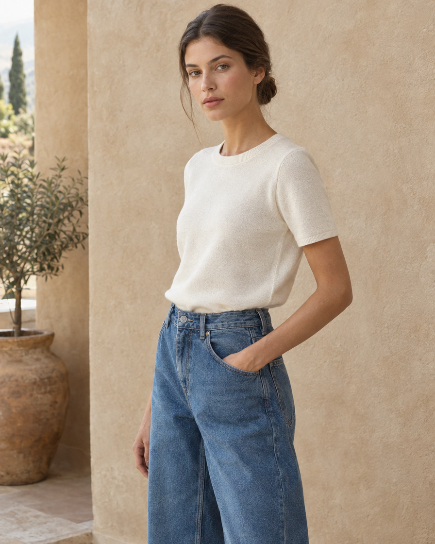 ONORA Lola Baggy Relaxed Jeans — three-quarter view