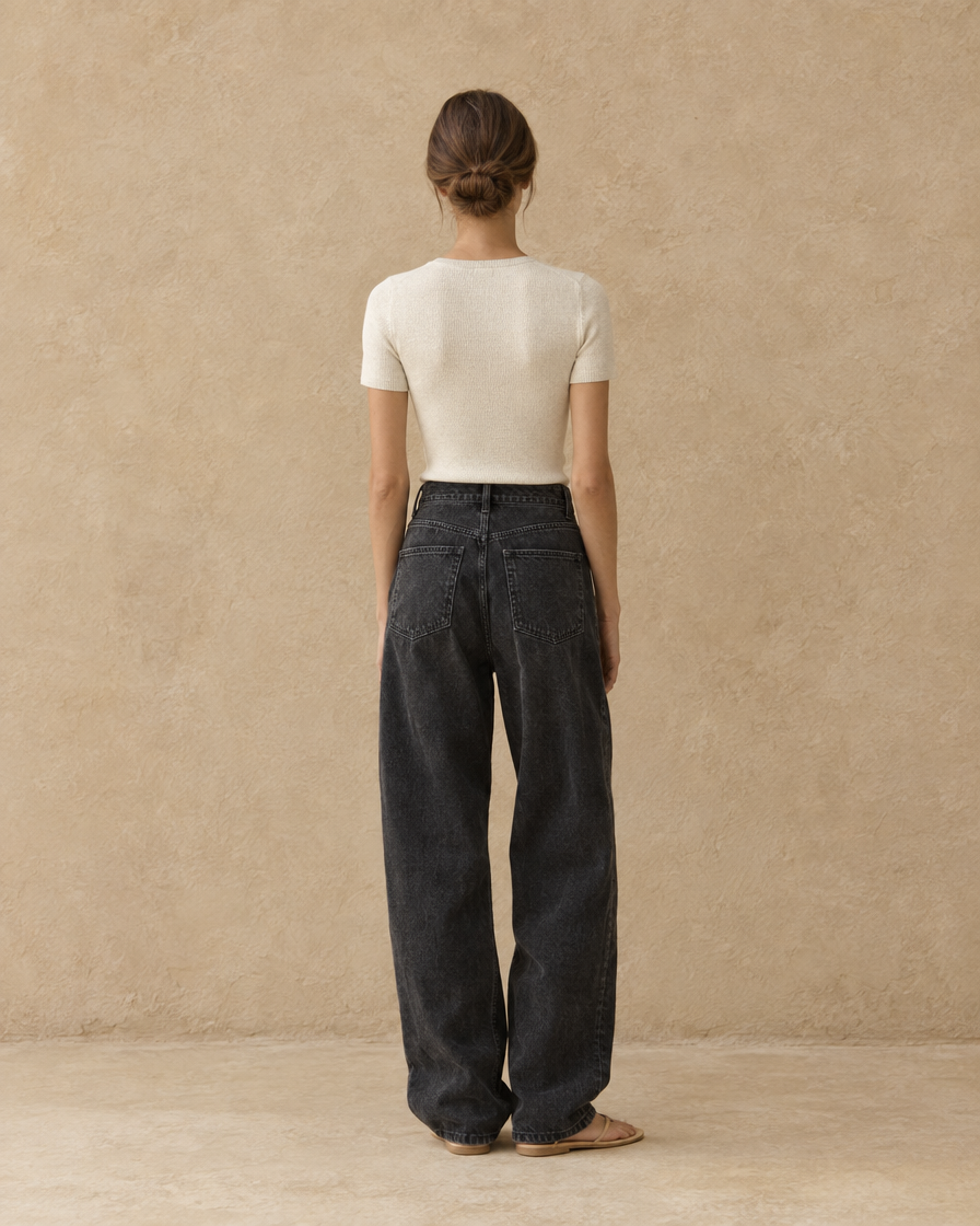 ONORA Kristin Baggy Oversized Relaxed Jeans — full length back