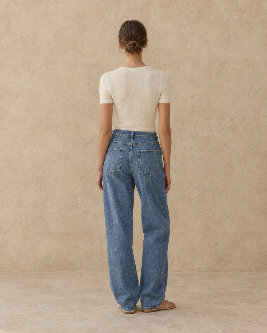ONORA Lola Baggy Relaxed Jeans — full length back