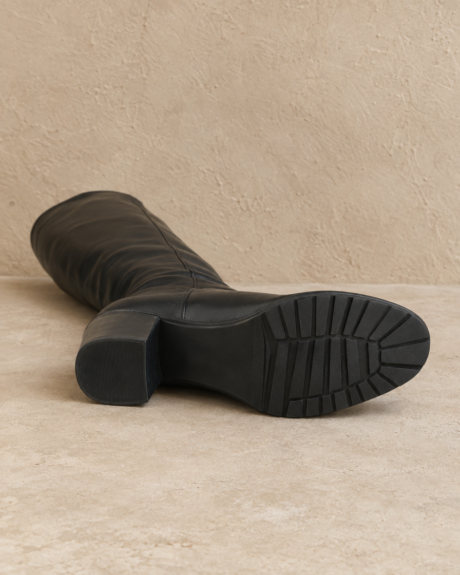 Pull-On Knee-High Boots with Cushioned Footbed — outsole