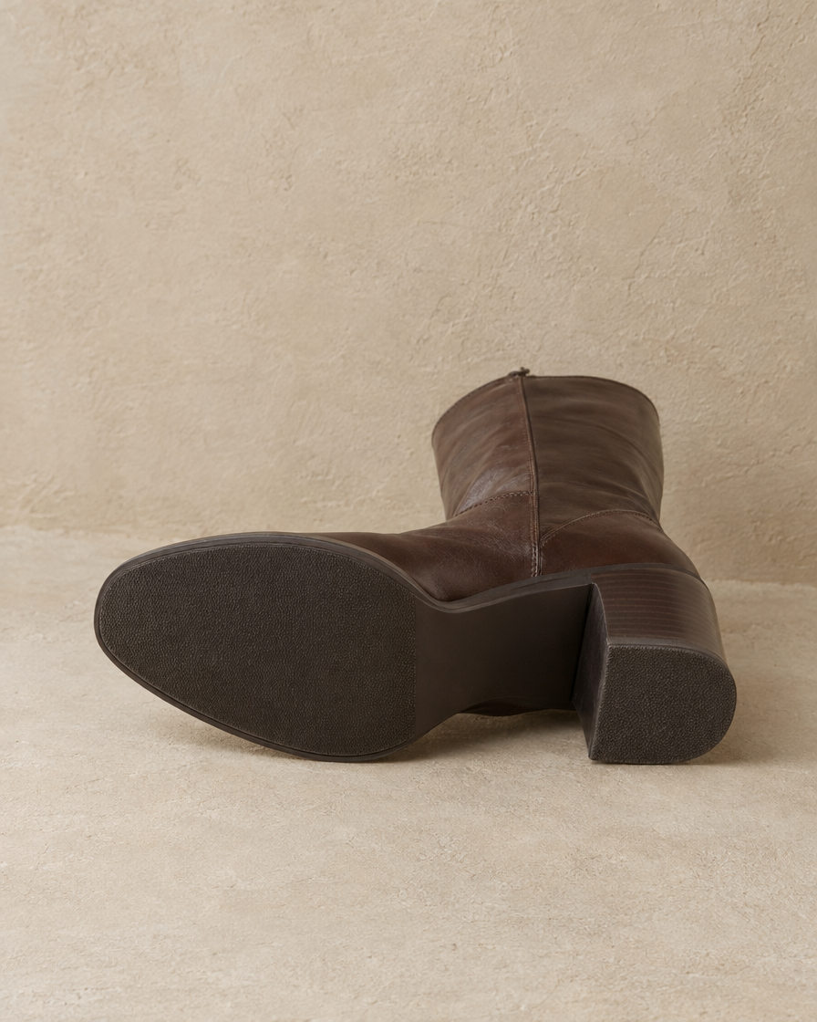 Women's Mid-Calf Boots with Square Toe and Block Heel — outsole