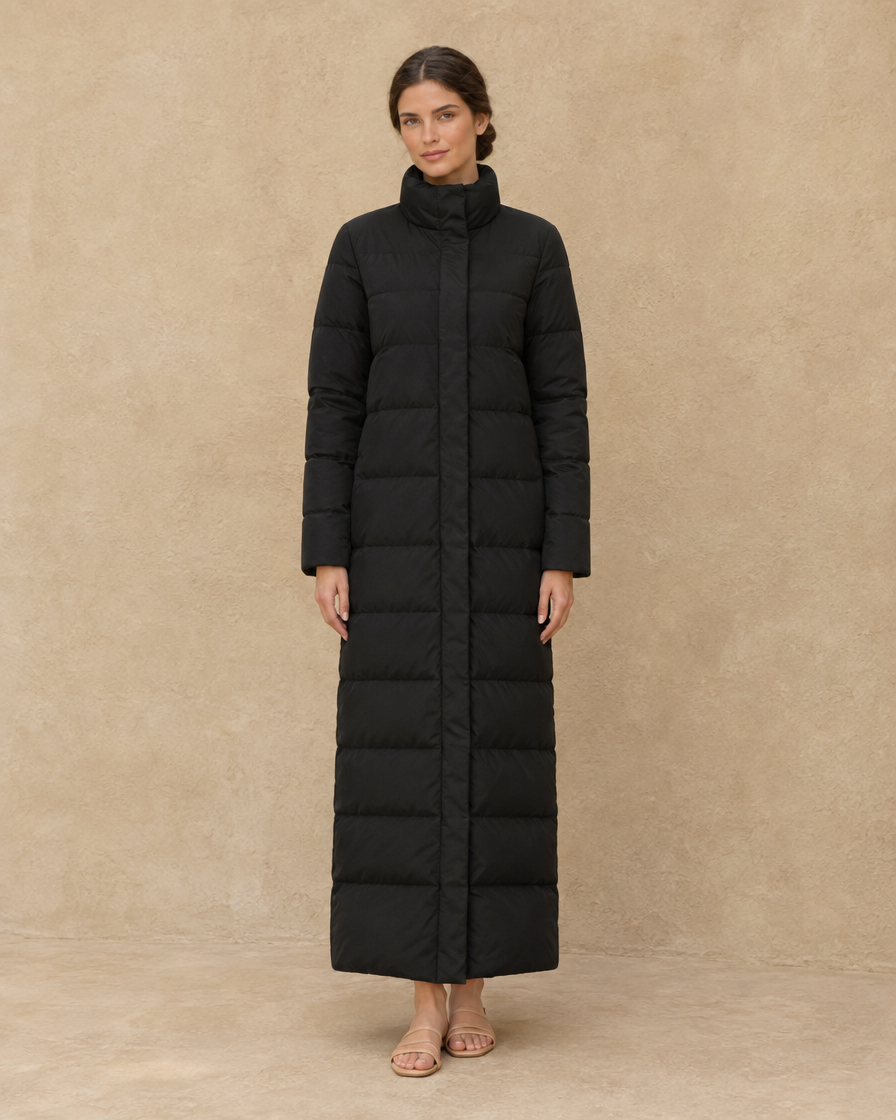 ONORA Winslow Full-Length Quilted Puffer Coat — Black