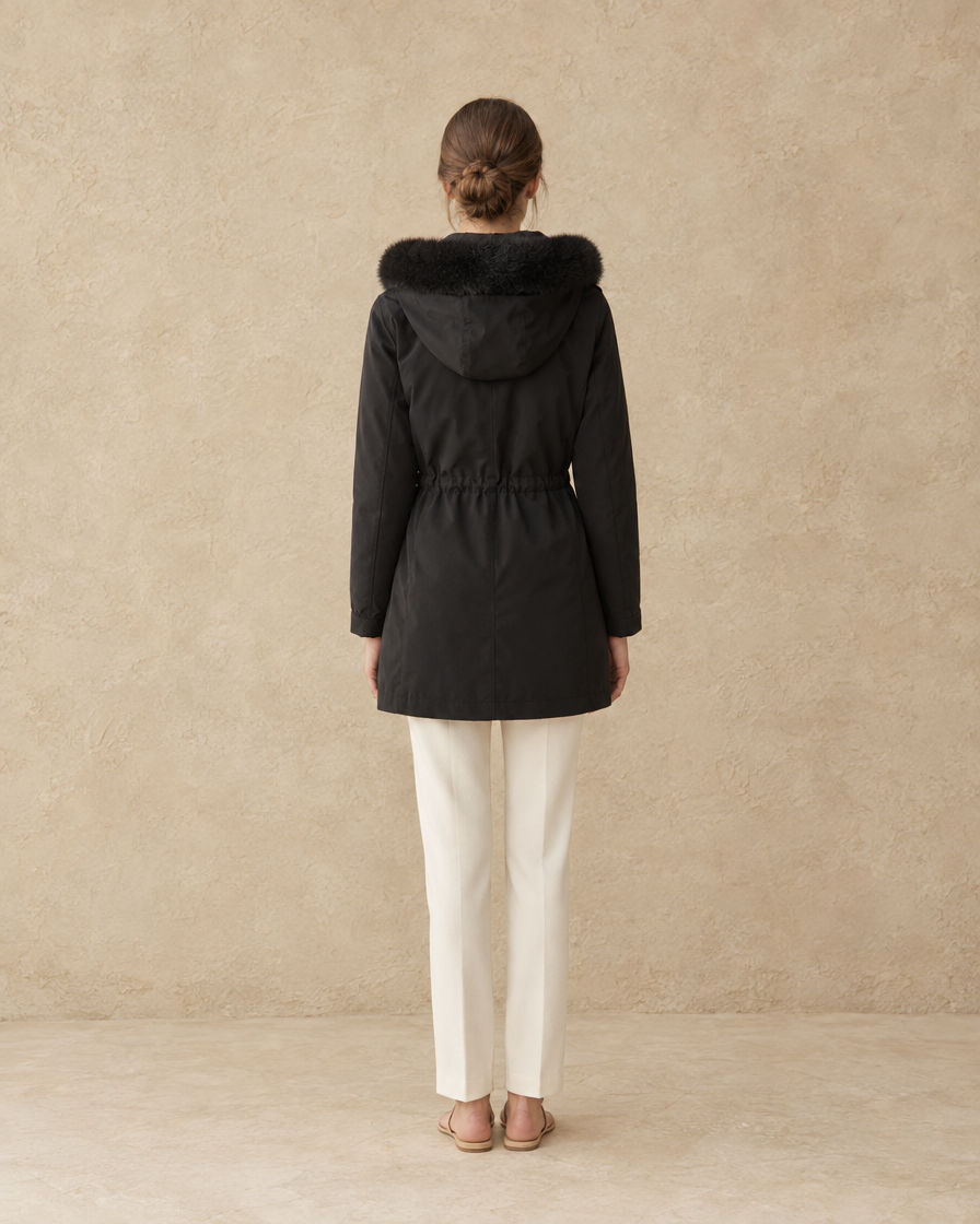 ONORA Prairie Flap-Pocket Hooded Parka — full length back