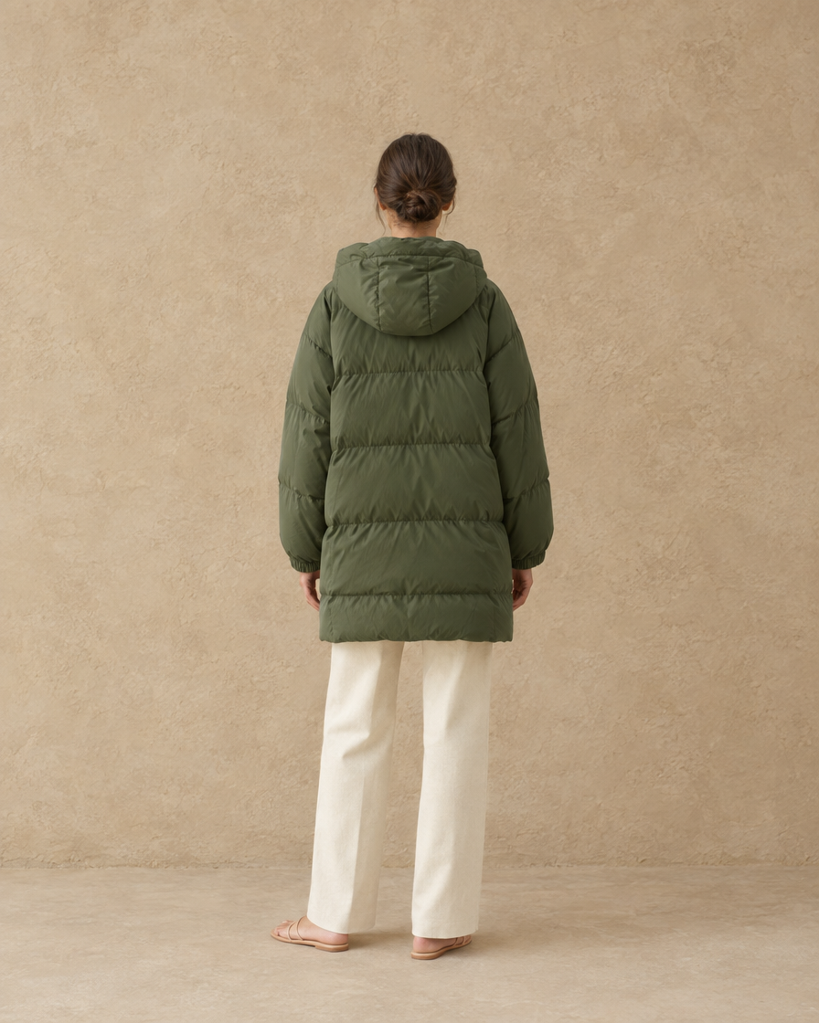 ONORA Women's Oversize Hooded Puffer Coat — full length back